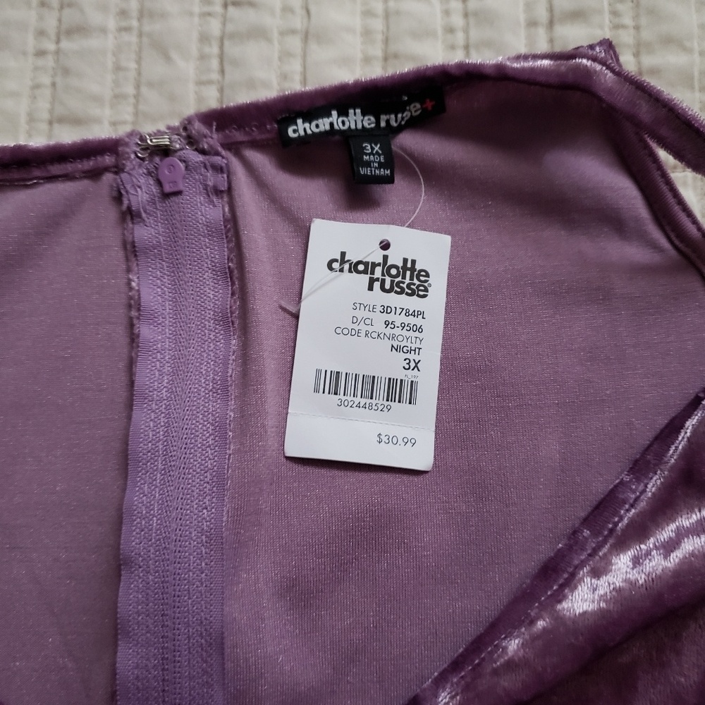Lilac/purple 3xl velvet dress